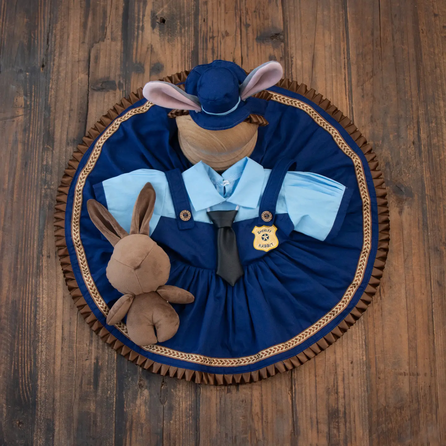 Baby Girl Zootopia Judy Dress Hat Set - Newborn Photography Props - Image 3